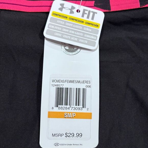 Under Armour - UA Heatgear Alpha - Mid 5" - Women's - Small- NWT Black Pink - Picture 3 of 7